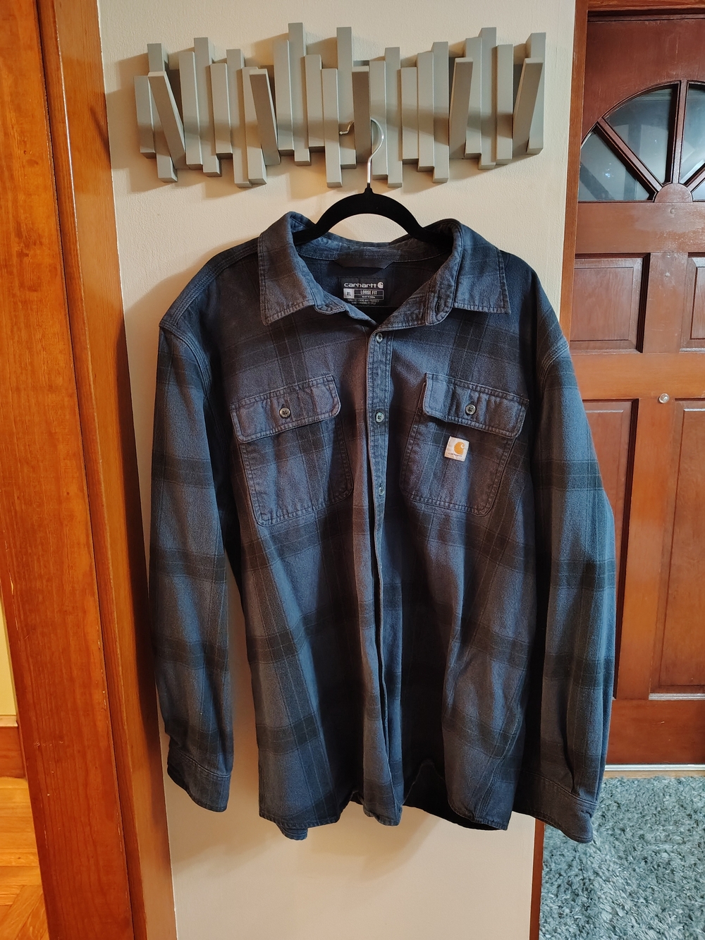 Carhartt Men’s Blue Plaid Work Shirt Jacket